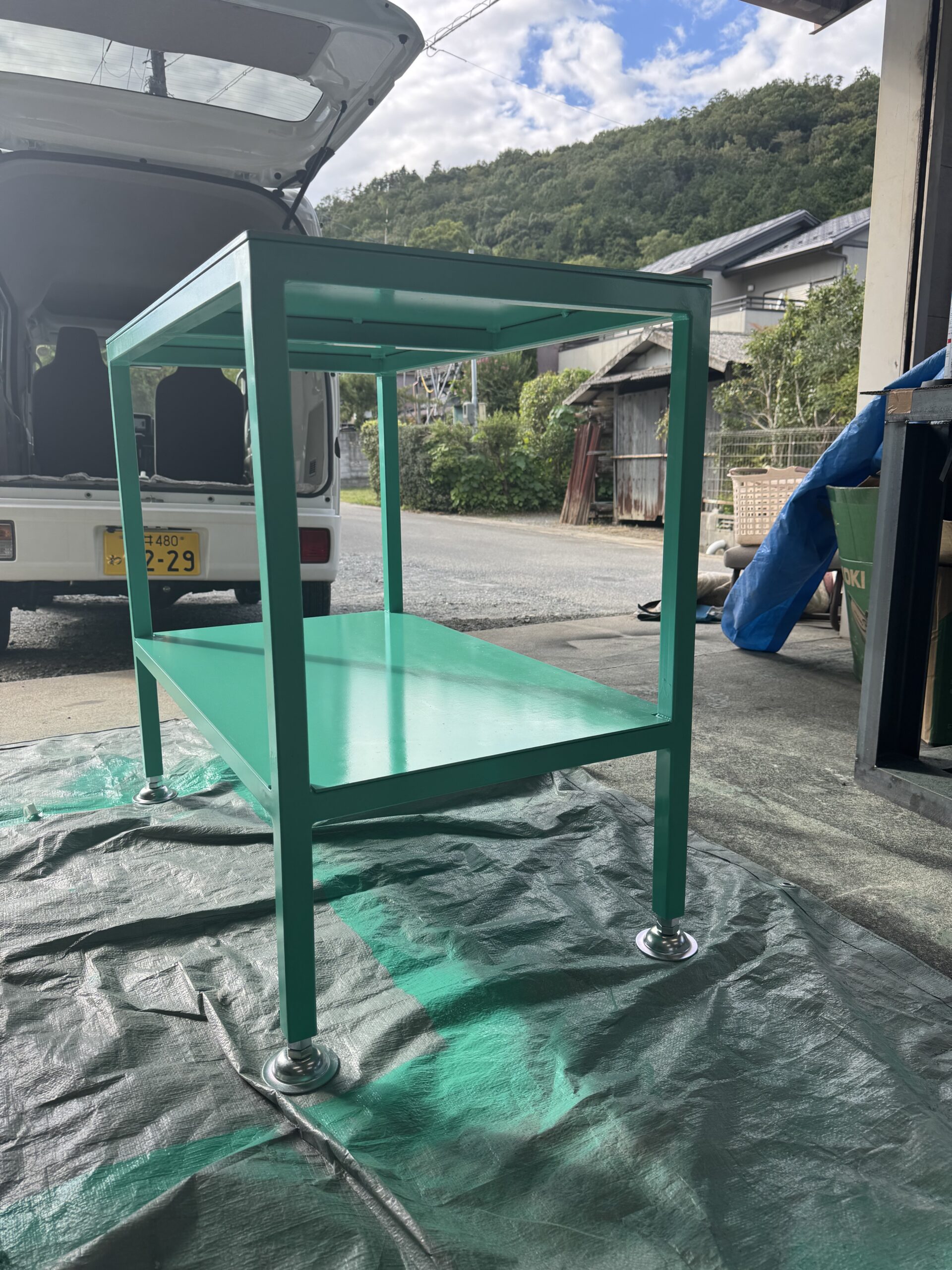 ハンドプレスを置く架台制作